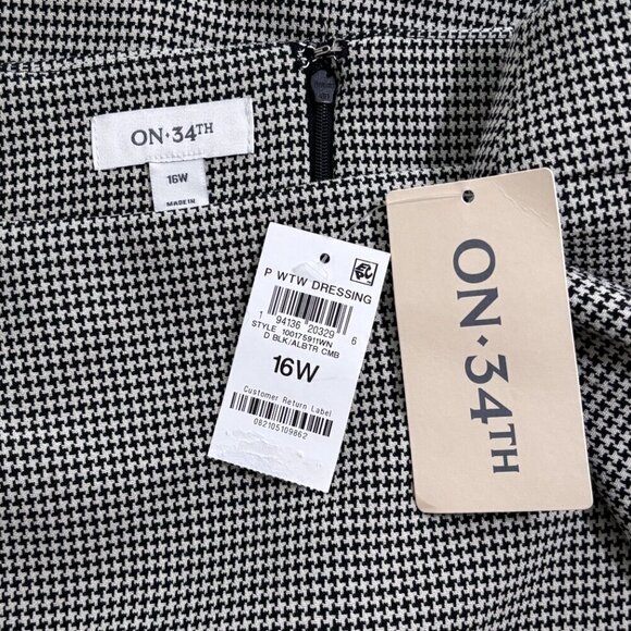 ON 34TH Plus Size Black & White Houndstooth Double-Weave Pencil Skirt NWT - Picture 8 of 8